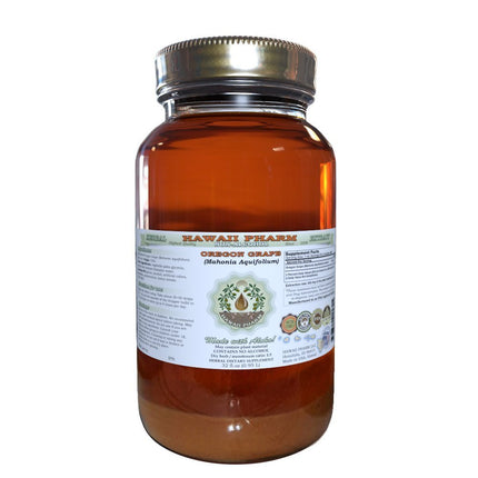 Hawaii Pharm Oregon Grape Alcohol-Free Liquid Extract, Oregon Grape (Mahonia aquifolium) Dried Root Glycerite Natural Herbal Supplement, USA 32 fl.oz