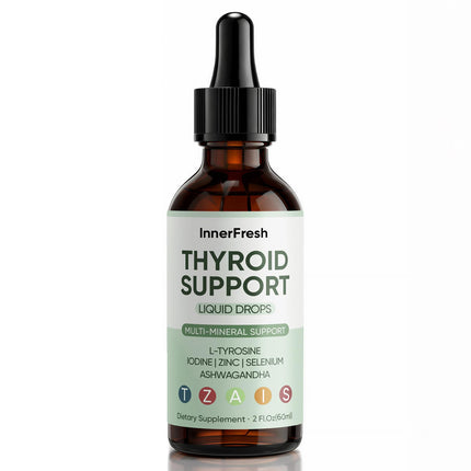 SCEZROB InnerFresh Thyroid Support Drops, Inner Fresh Thyroid Support Liquid Drops for Women, Hormone Balance & Healthy Metabolism Support, with Selenium, Zinc, Iodine, L-Tyrosine & Ashwagandha (1)