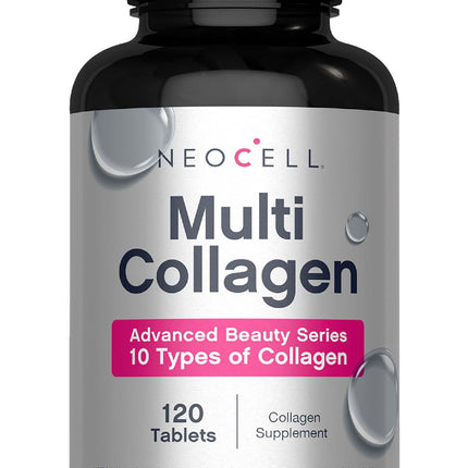 NeoCell Super Multi Collagen Peptides | 120 Tablets | 10 Types of Collagen | Skin, Hair and Nails | Beauty Supplement | For Men and Women