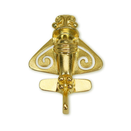 Real Metal Quimbaya Flyer Pin Real 24K GP Pre-Colombian Ancient Alien Artifact Lapel, Hat, Jacket or Backpack Pin