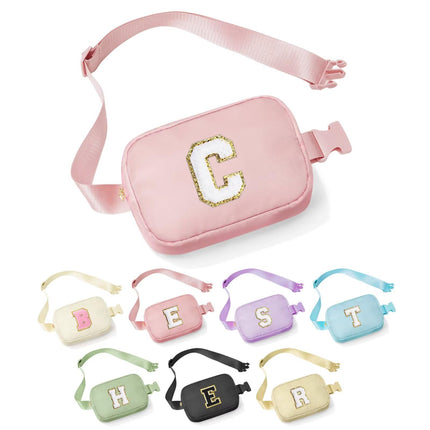 YOOLIFE Gifts for Girls - Crossbody Bag for Kids, Personalized Communion & Birthday Gifts, Pink Initial Belt Bag