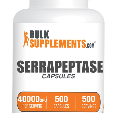 BulkSupplements.com Serrapeptase 40000 SPU Capsules - 500 Count (Pack of 1)