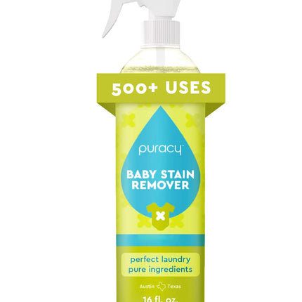 Puracy Stain Remover, Travel and Laundry Stain Cleaner for Clothes, Baby Essentials, Kids Stains, Oil and Fabric Spot Cleaner (Baby Stain Remover Spray, 16 fl oz)