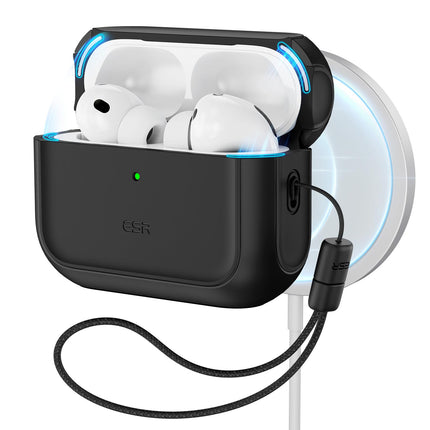 ESR for AirPods Pro 3 Case, Compatible with AirPods Pro 3rd Generation Case (2025), Compatible with MagSafe, Full Drop Protection Cover with Lanyard, Black