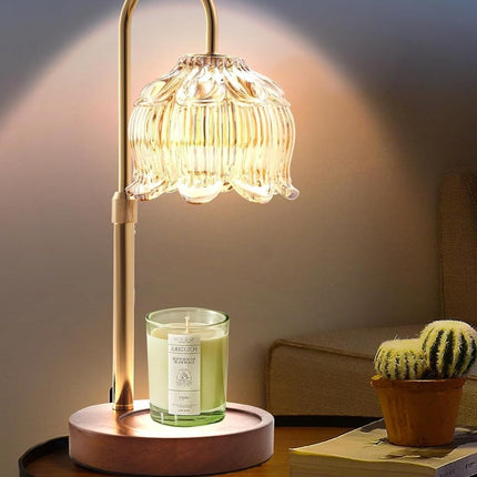 Fragrance Candle Warmer Lamp with 2 Bulbs Electric Candle Warmer with Timer & Dimmer for Home Decor