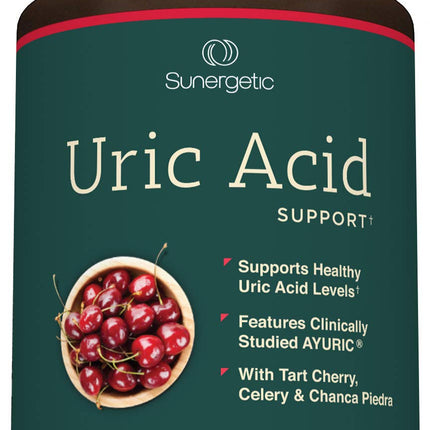 Sunergetic Premium Uric Acid Support Supplement – Uric Acid Cleanse & Kidney Support – Includes Tart Cherry, Chanca Piedra, Celery Extract & Turmeric - 60 Capsules