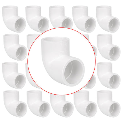 20 Pack 3/4" 90 Degree Elbow Pipe Fittings 2 Way Right Angle PVC Pipe Fitting, Furniture Build Grade SCH40 (Socket x Socket) 3/4" PVC Fitting Connectors for DIY PVC Shelf Garden Support Structure