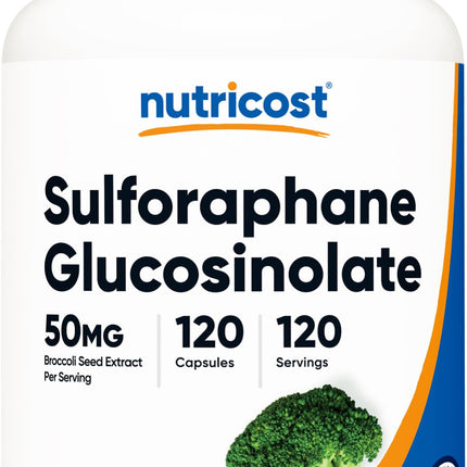 Nutricost Sulforaphane Glucosinolate (SGS) (120 Capsules) - 50 mg Broccoli Seed Extract Per Serving