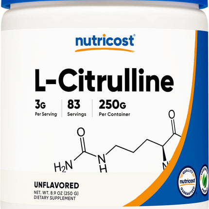 Nutricost Pure L-Citrulline (Base) Powder (250 Grams) 3g Per Serving