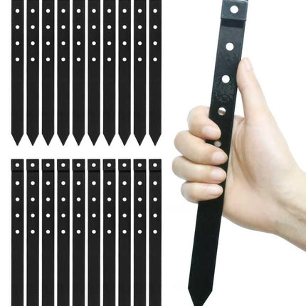 20Pcs Landscape Edging Garden Stakes,10 Inch Metal Garden Stakes,Fence Stakes,Metal Stakes for Edging,Terrace Board,Grass Barrier,Garden Edging Coil (Black)