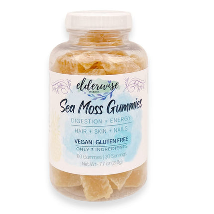 Elderwise Organics Made With Love Sea Moss Gummies | Only 3 Ingredients | Vegan | Premium Ingredients | Gluten Free | Sea Moss Gummy