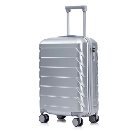 20 Inch ABS Hard Shell Travel Checked Luggage With Combination Lock, Sliver
