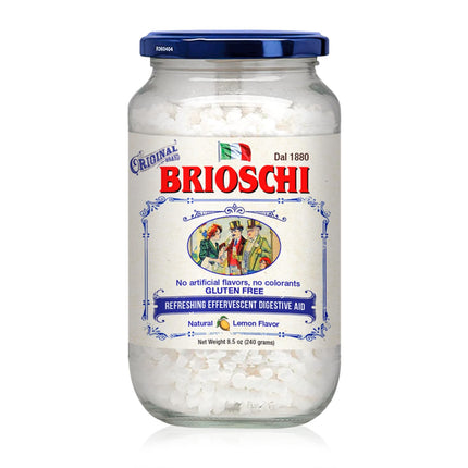 Brioschi Italian Lemon Flavored Refreshing Effervescent | Digestive Aid, Heartburn, Upset Stomach, Acid Indigestion | Gluten Free, No Colorants, No Artifictial Flavors | 48 Servings | 8.5 oz Glass