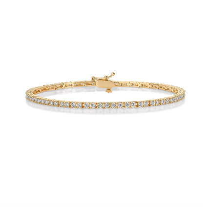 PAVOI CZ Classic Tennis Bracelet for Women, 14K Gold Plated, Yellow Gold