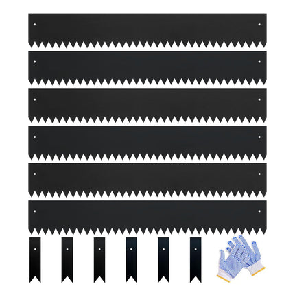 GZGNEEVL Metal Landscape Edging 6" H x 40" L, Galvanized Steel, Black