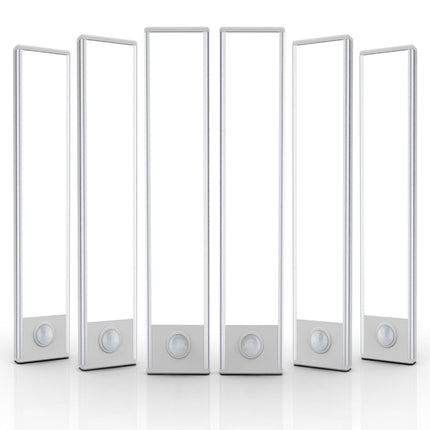 6 Pack Under Cabinet Lighting Wireless, 32 LED Rechargeable Battery Motion Sensor Light Indoor, Stick On Magnetic Closet Lights, Under Counter Lights for Kitchen, Stairs, White 8 in