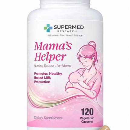 Supermed Research Lactation Supplement to Increase Milk Supply for Breastfeeding with Goat's Rue, Fenugreek, Alfalfa, Fennel, Shatavari, Milk Thistle – Supports Breastmilk Production (120 Capsules)