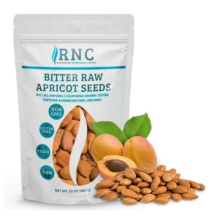 Richardson Nutritional Center Fresh Raw Bitter Apricot Seeds 2 LB (32oz) | California Grown | Natural Source of Protein, Healthy Fats & Minerals | Vegan, Non-GMO, Gluten-Free, Lab Tested