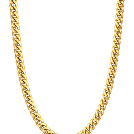 Momlovu Gold Chain for Men Boys, Mens Cuban Link Chain Necklace | 18K Gold Plated Mens Jewelry, 6mm, 20 Inch, Gifts for Men Boys