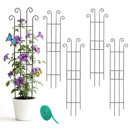 32.6inch Plant Trellis for Pot Climbing Plants Indoors & Outdoor, Garden Trellis for Potted Plants, Rust-Proof Metal Sturdy Yet Gentle Climbing Stakes Support for Ivy Pothos Hoya Monstera (4pcs)