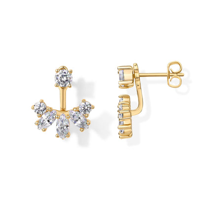 PAVOI Stud Earrings for Women, 925 Silver, Yellow Gold, Size 14 Millimeters