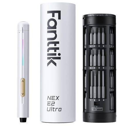 Fanttik E2 Ultra Electric Screwdriver, 0.6N.m Mini Screwdriver Set, 50 Magnetic Bits, 5/32'' Precision Screwdriver for Laptop, PC, Phone, 3D Printer, RC Cars, Electronics Repair Tools for Dad (White)