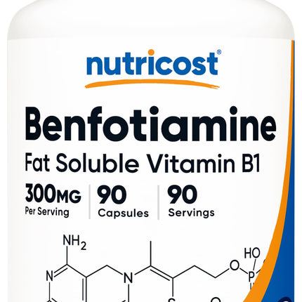 Nutricost Benfotiamine 300mg, 90 Capsules, Fat Soluble Vitamin B1, GMO-Free