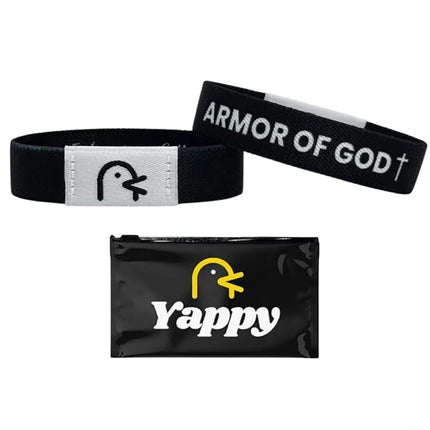 Yappy The Original Bible Verse Bracelets, Daily Bible Verse Bracelet for Personalized Daily Inspiration (Armor of God, Regular (6.7 inches))