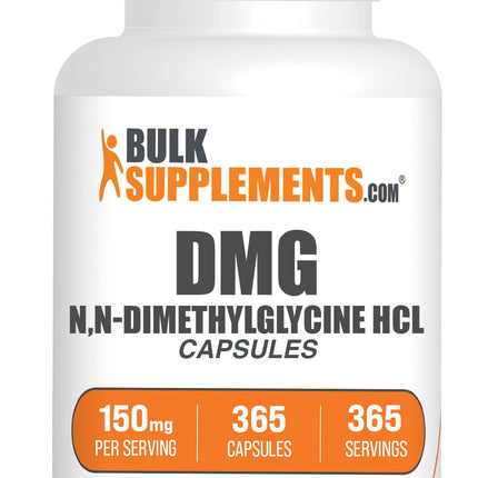 BulkSupplements.com DMG HCl Capsules - N,N-Dimethylglycine HCl, Glycine Supplements - Gluten Free, 1 Capsule per Serving (150mg), 365 Count (Pack of 1)