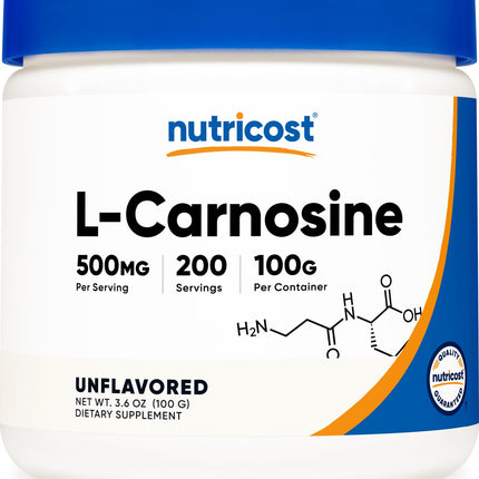 Nutricost L-Carnosine Powder 100 Grams (200 Servings) - Non-GMO