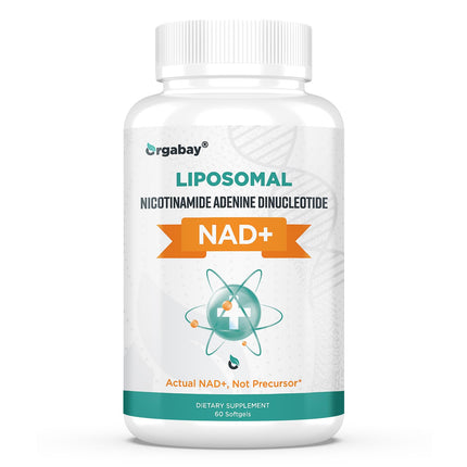 Orgabay Liposomal NAD+ Supplement 500 mg, High Absorption, Boost NAD+ with TMG 250 mg, Actual NAD Plus More Efficient Than Nicotinamide Riboside, Support Cellular Energy, Healthy Aging | 60 Softgels