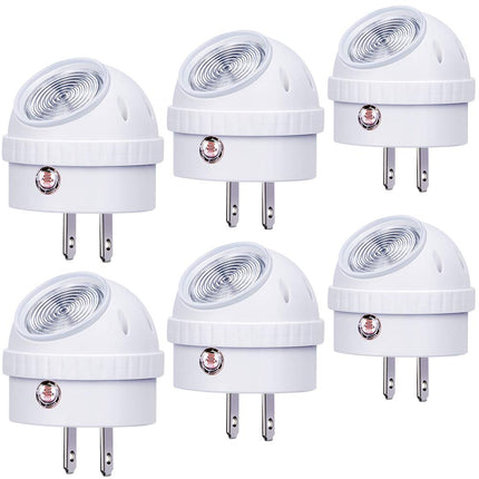 Emotionlite Plug-in Night Lights, Warm White LED Nightlight, 360° Rotation, Dusk to Dawn Sensor, Adult, Bedroom, Hallway, Bathroom,Kitchen, Stairways, Corridor, 6 Pack
