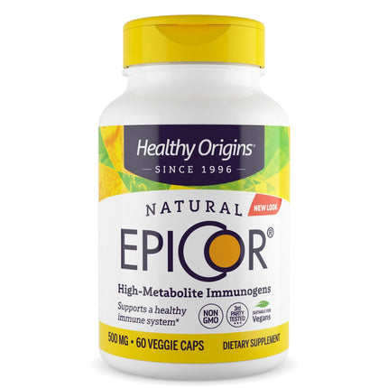Healthy Origins EpiCor 500 mg, 60 Veggie Capsules - Featuring Clinically Studied Dried Yeast Fermentate - Supports Immune Function, Seasonal Wellness & Healthy Respiratory Health - 2 Month Supply