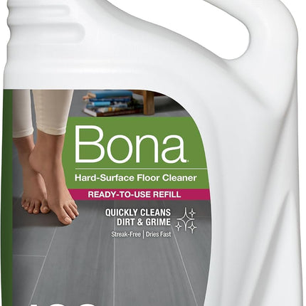 Bona Multi-Surface Floor Cleaner Refill - 128 fl oz - Unscented - Refill for Bona Spray Mops and Spray Bottles - Residue-Free Floor Cleaning Solution for Stone, Tile, Laminate, and Vinyl Floors