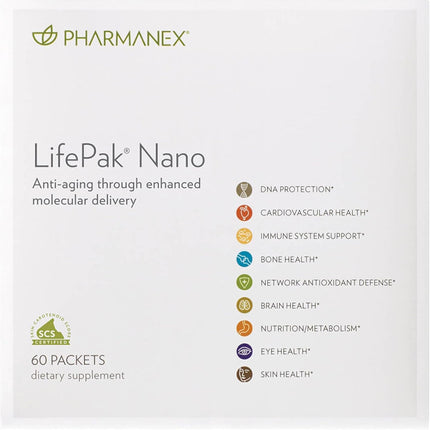 Nu Skin Pharmanex LifePak Nano | Daily Supplement with Essential Nutrients | Boosts Overall Health, Immunity, and Vitality | Convenient & On-the-Go Nutrient Packets for Active Lifestyles | 60 Packets