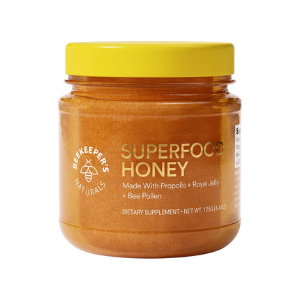Superfood Honey by Beekeeper's Naturals - Bee Pollen, Royal Jelly, Propolis, Honey - Natural Energy, Immune Support, Mental Clarity, Athletic Performance (4.4 oz)