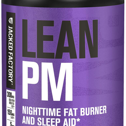 Jacked Factory Lean PM Night Time Fat Burner, Sleep Aid Supplement, & Appetite Suppressant for Men and Women - 60 Stimulant-Free Veggie Weight Loss Diet Pills