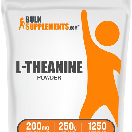 BulkSupplements.com L-Theanine Powder - L-Theanine Supplement, L-Theanine 200mg - Amino Amino Supplement, Pure & Gluten Free, 200mg per Serving, 250g (8.8 oz) (Pack of 1)