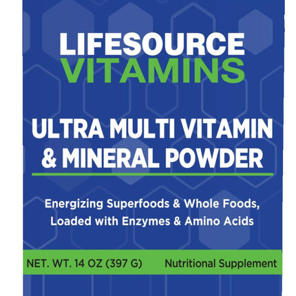 LifeSource Vitamins Ultra Multi Vitamin & Mineral Powder - Whole Food Based - 30 Day Supply