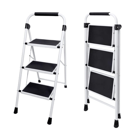 Sweetcrispy 3 Step Ladder, 330lbs Folding Step Stool with Anti-Slip Pedal