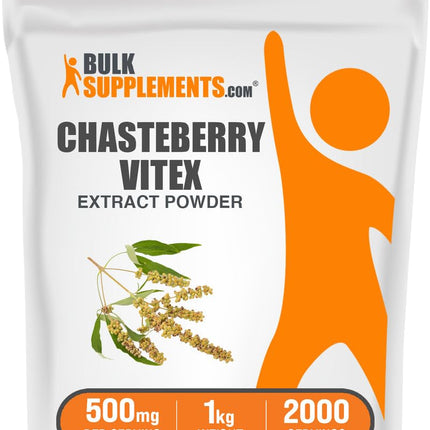 BulkSupplements.com Chasteberry Extract Powder - Chasteberry Sourced from Vitex Berry, Herbal Supplement - Vegan & Gluten Free, 500mg per Serving, 1kg (2.2 lbs) (Pack of 1)