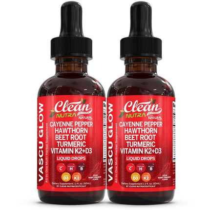 Clean Nutra Cayenne Pepper Drops Supplement Liquid + Hawthorn Berry, Vitamin D3 K2 Beet Root Powder, Ceylon Cinnamon, Turmeric Curcumin, Organic Panax Ginseng, Berberine Extract Organic (2)