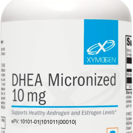 XYMOGEN DHEA Micronized - 10 mg Dehydroepiandrosterone - Androgen and Estrogen Support - Gluten-Free, Soy Free & Dairy Free - 60 Tablets