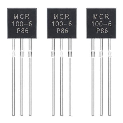 ALLECIN MCR100-6 Unidirectional Thyristor 0.8A 400V Single Direction Silicon Controlled Rectifier 100-6 0.8 Amp 400 Volt Direct Plug Transistor TO-92 (Pack of 50pcs)