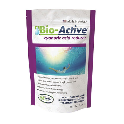 Bio-Active 100% Cyanuric Acid Reducer for Swimming Pools │ Non-Toxic CYA Reducer Powder │ 8 oz. │ 1-Pack