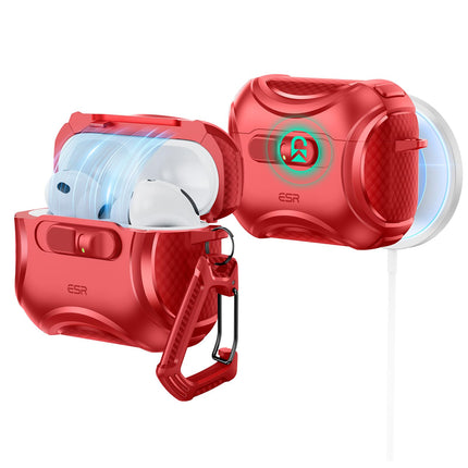 ESR for AirPods Pro 3 Case (2025), Compatible with Airpods Pro 3rd Generation Case (USB-C Cable), Effortless MagSafe, Drop-Proof Lock, Easy Open, Cyber Series, Red