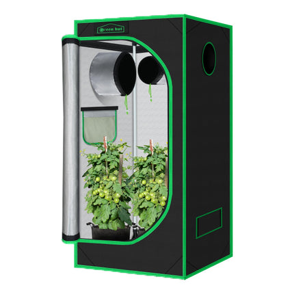 Green Hut 3x3 Grow Tent, 36"x36"x72" Growing Tent with Observation Window and Floor Tray for Hydroponics Indoor Plant Growing 3x3 Grow Room