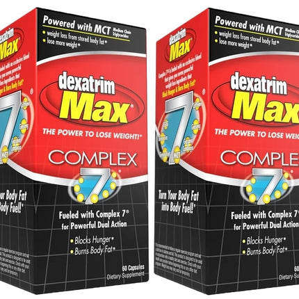 ILIOS Dexatrim Max Appetite Suppressant for Weight Loss – 2 Pack Weight Loss Pills for Women & Men, Fat Burner Supplement to Reduce Hunger, Complex 7 Formula, 120 Capsules Packaging