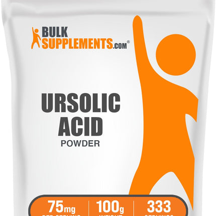 BulkSupplements.com Ursolic Acid Powder - Sourced from Rosemary Leaf Extract, Ursolic Acid Supplement - Vegan & Gluten Free, 75mg per Serving, 100g (3.5 oz) (Pack of 1)