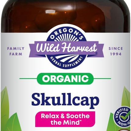 Oregon's Wild Harvest Organic Skullcap Vegan Capsules | Traditional Herbal Supplement, 90 Count